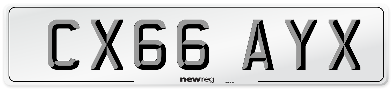 CX66 AYX Number Plate from New Reg